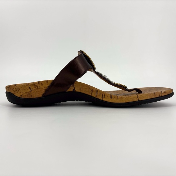 Vionic NEW Adelie Bronze Brown Toe Post Orthaheel Beaded Sandals, 9 - Picture 10 of 16
